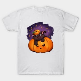 cute little pumpkin with a kitten T-Shirt